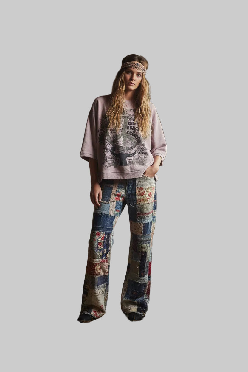  Jaded gypsy peace plum dance with the moon sweatshirt - Stay Wild Collective  