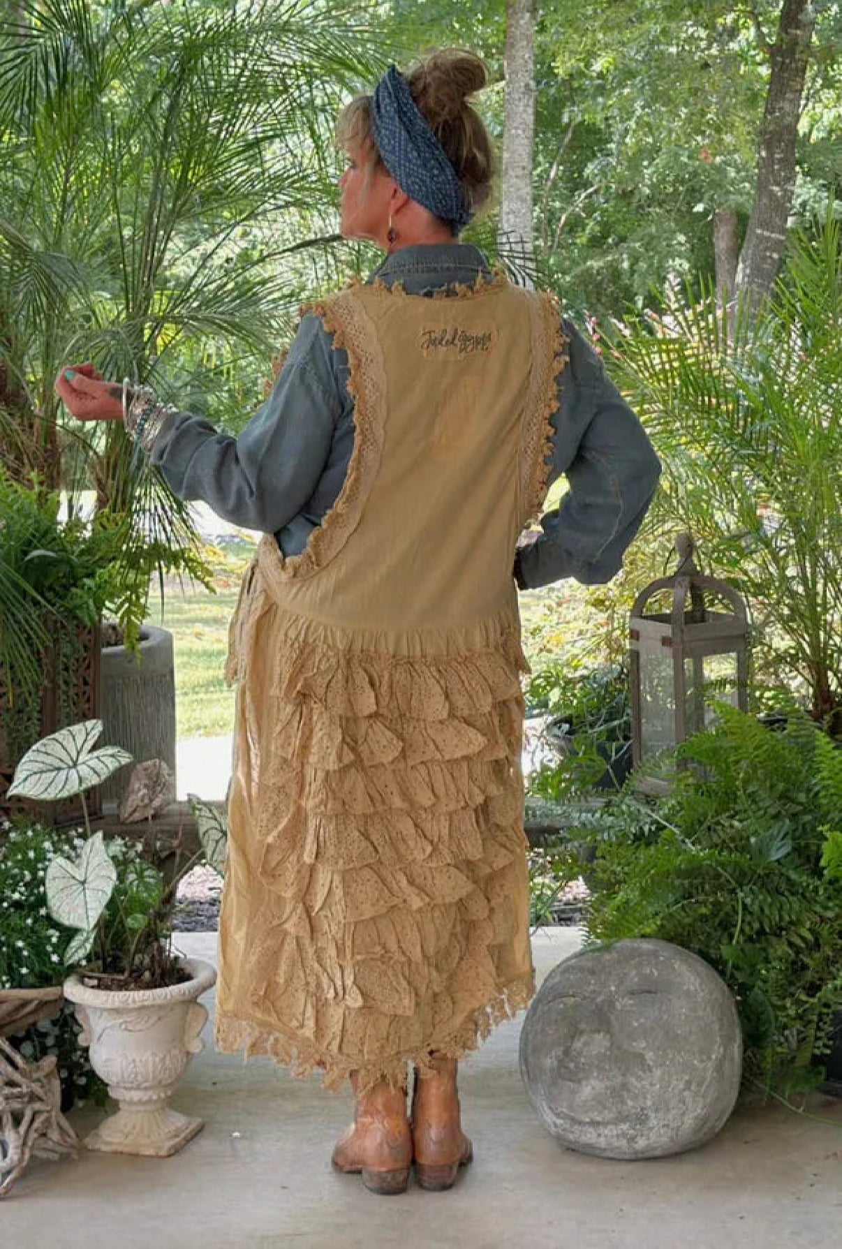 Jaded gypsy ruffle up Hilo top tea stain - Stay Wild Collective  