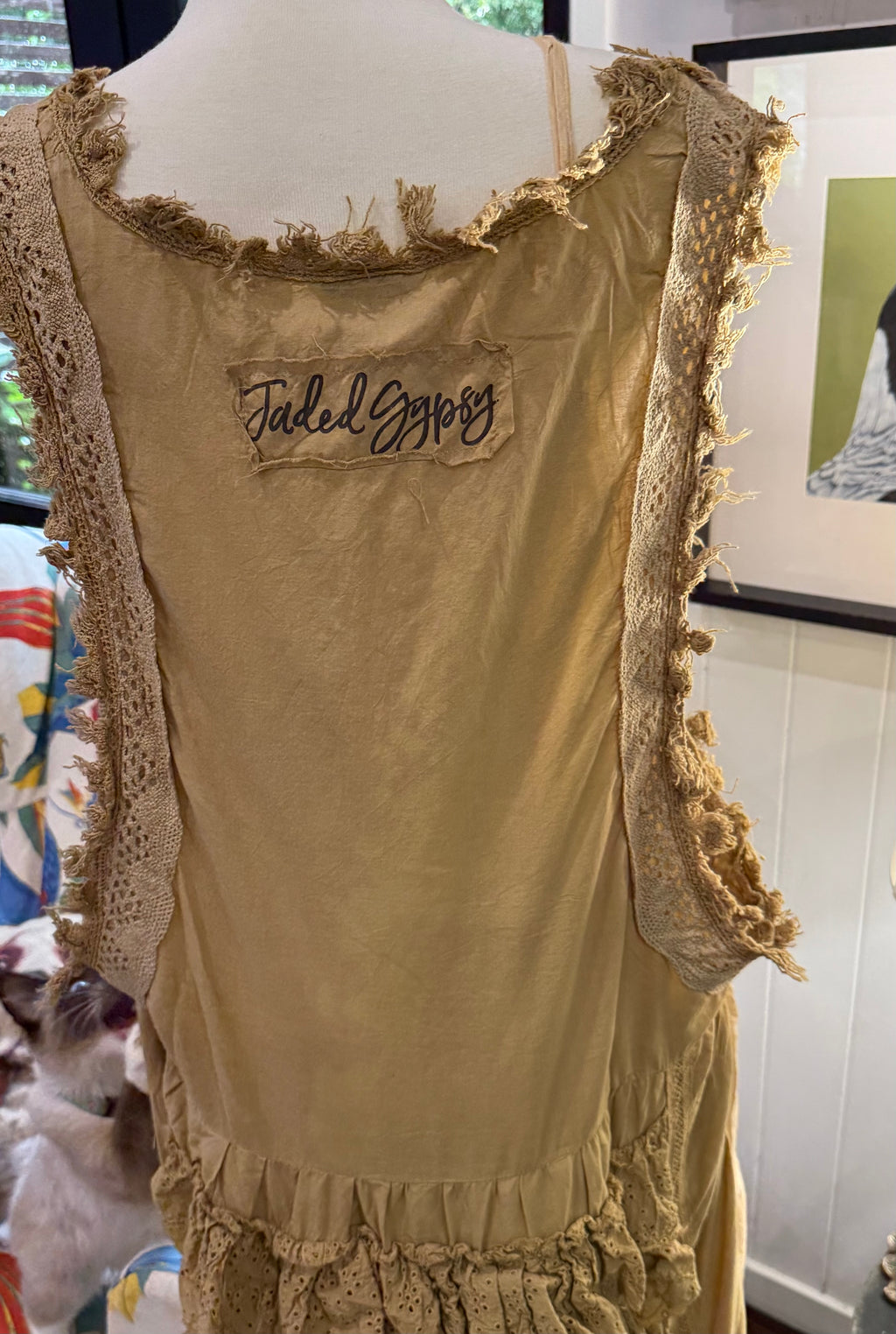  Jaded gypsy ruffle up Hilo top tea stain - Stay Wild Collective  