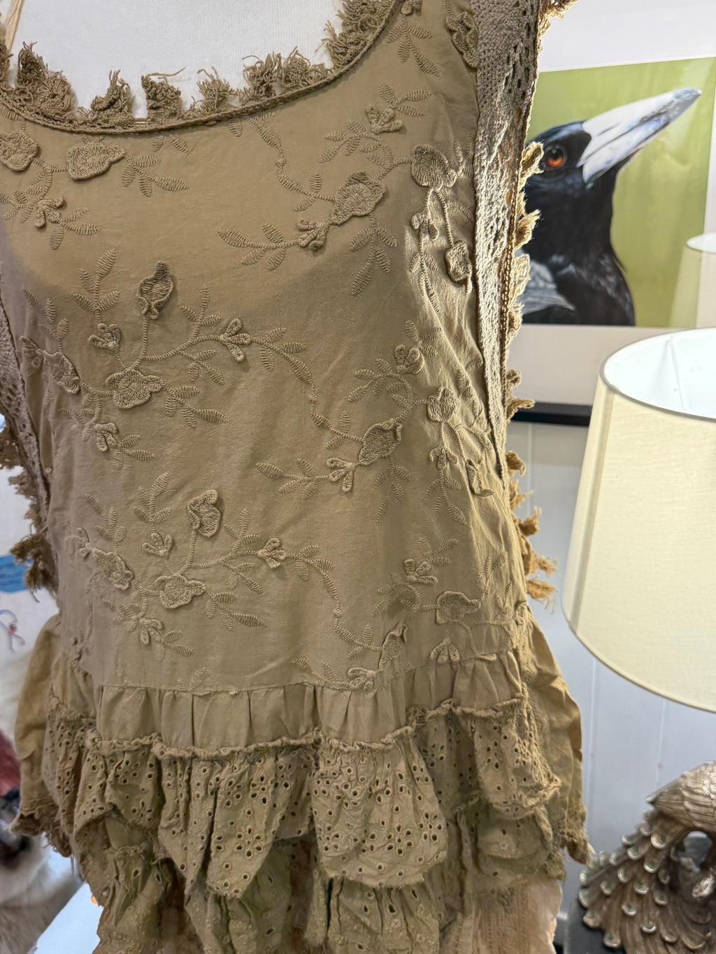  Jaded gypsy ruffle up Hilo top tea stain - Stay Wild Collective  