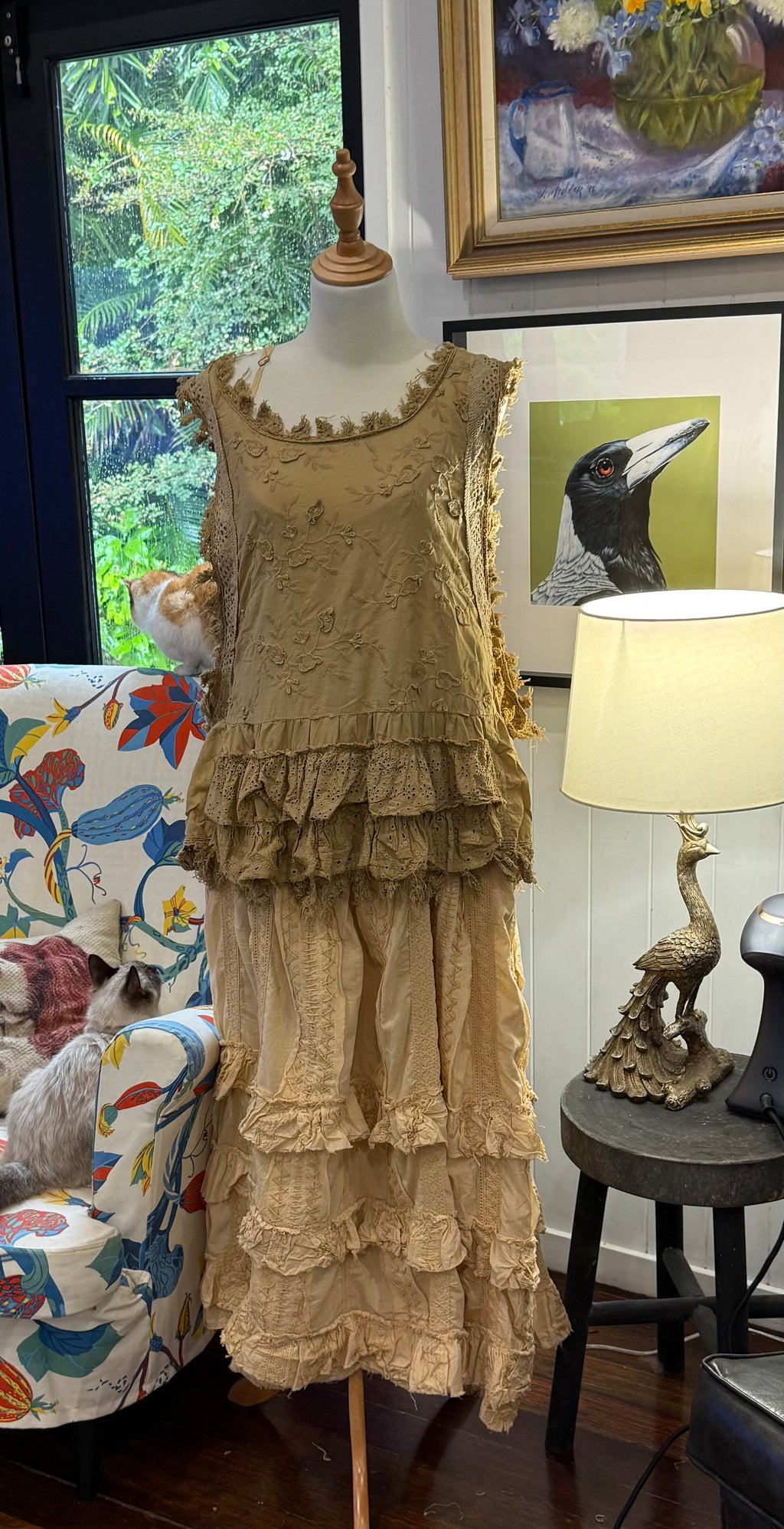  Jaded gypsy ruffle up Hilo top tea stain - Stay Wild Collective  