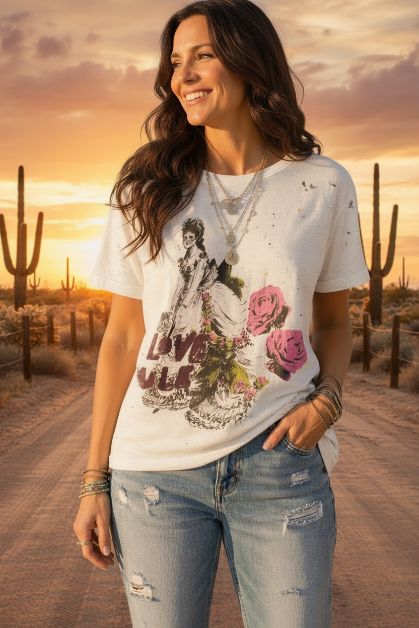   Jaded gypsy worn and weathered tee love rule - Stay Wild Collective  