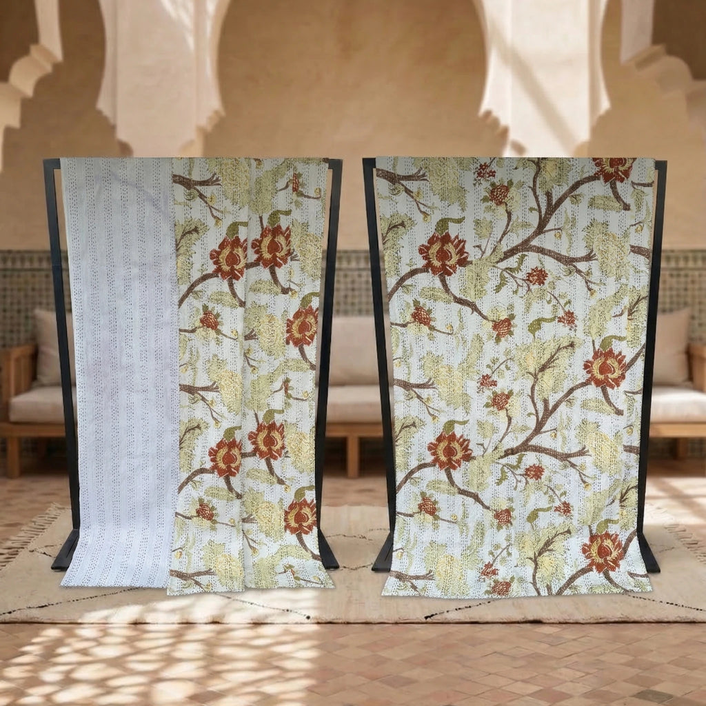  Kantha quilt in Autumn Garden - Stay Wild Collective  Decor