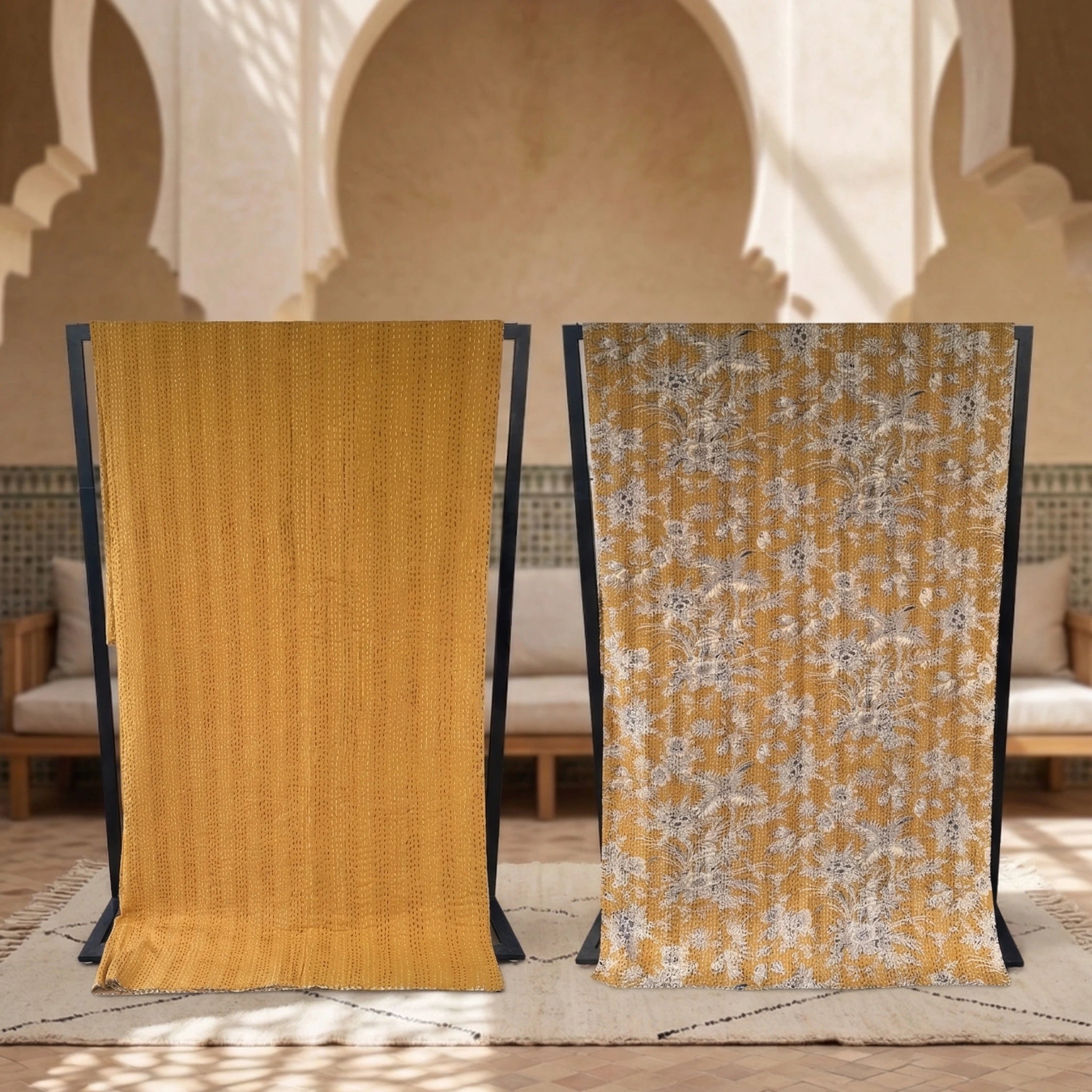  Kantha quilt in Golden Antique - Stay Wild Collective  Decor