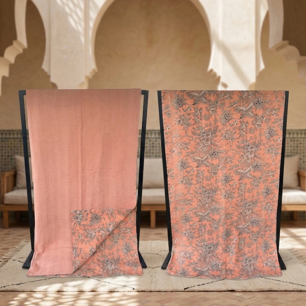  Kantha quilt in Salmon Antique - Stay Wild Collective  Decor