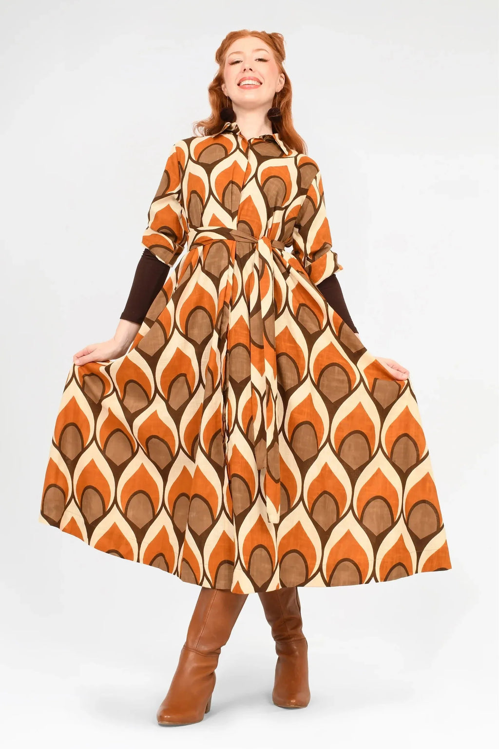 Keshet Cypress Midi Shirt Dress - Brown - Stay Wild Collective  Dress
