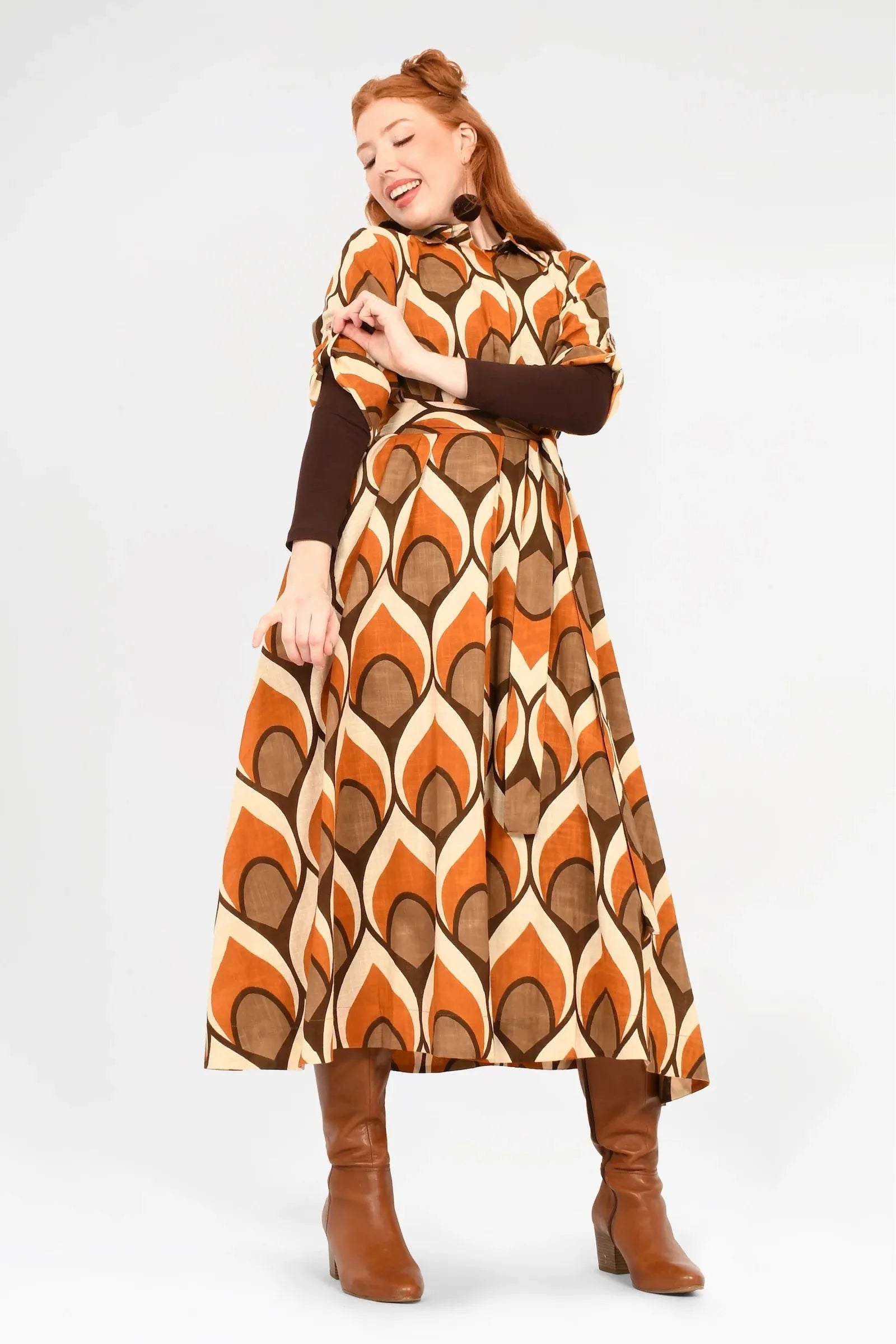 Keshet Cypress Midi Shirt Dress - Brown - Stay Wild Collective  Dress