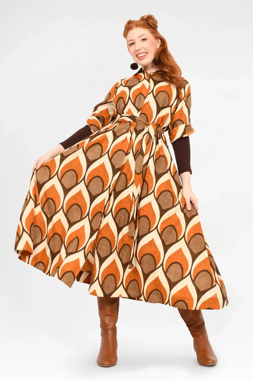 Keshet Cypress Midi Shirt Dress - Brown - Stay Wild Collective  Dress