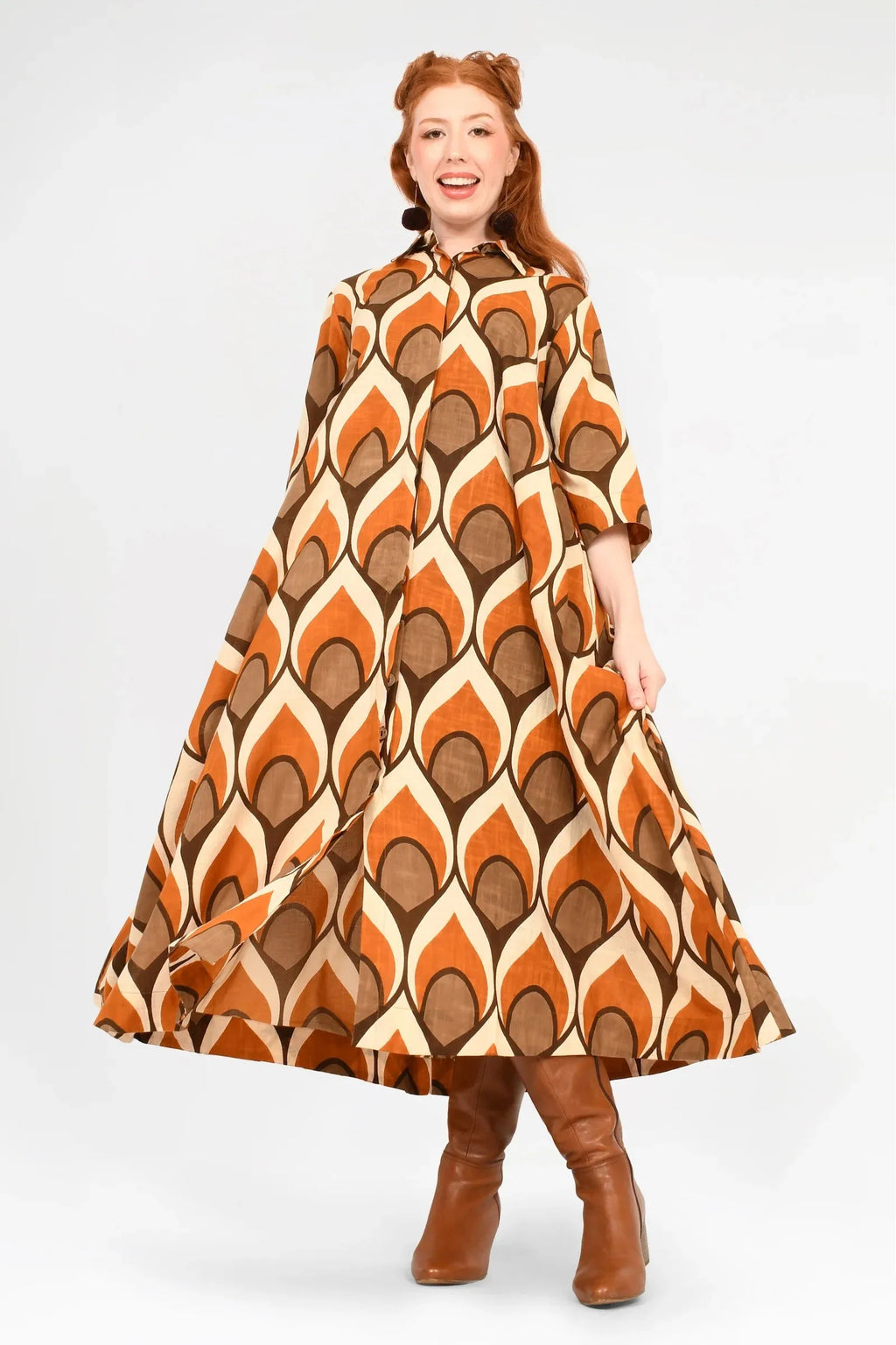 Keshet Cypress Midi Shirt Dress - Brown - Stay Wild Collective  Dress