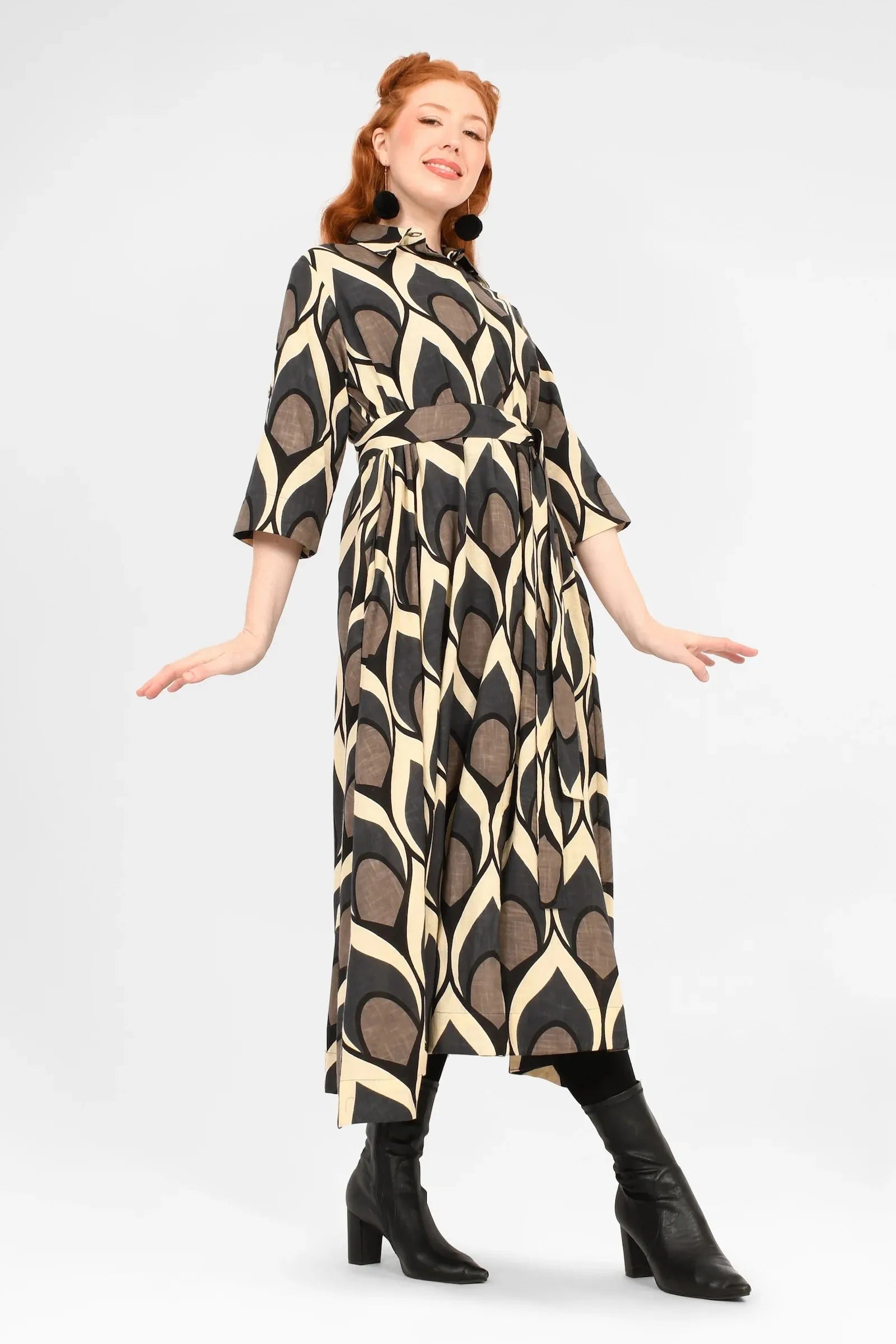 Keshet Cypress Midi Shirt Dress - Steel - Stay Wild Collective  Dress