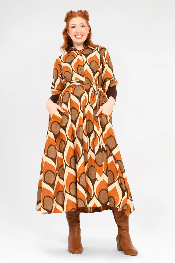 Keshet Cypress Midi Shirt Dress - Brown - Stay Wild Collective  Dress