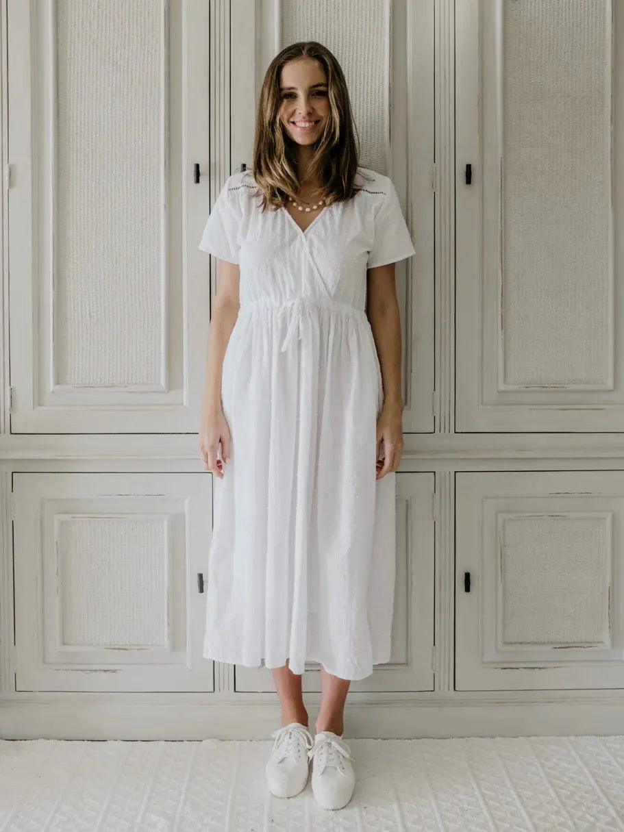 Kloth Ava Cotton Dress - White- SALE - Stay Wild Collective  Dress