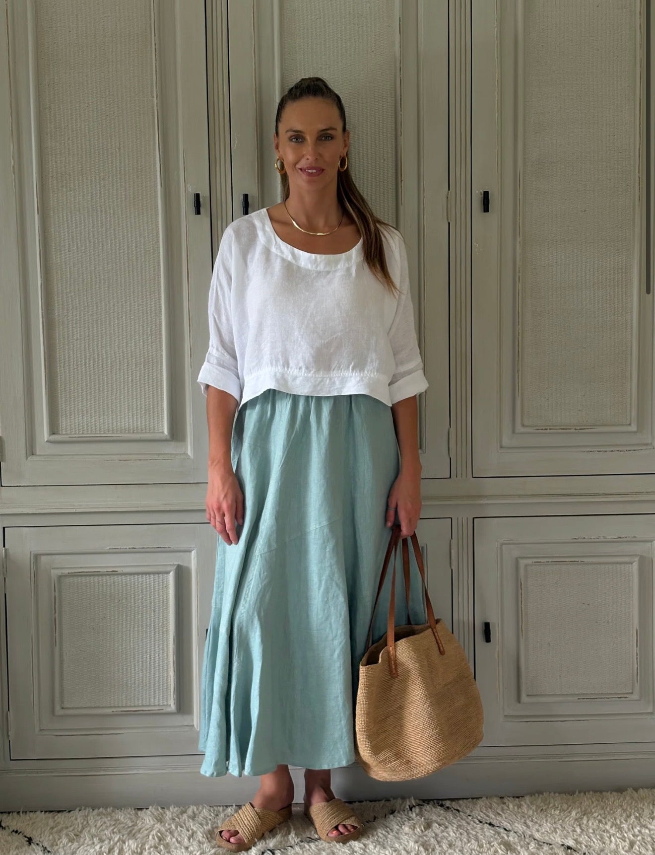 Kloth Tulip aquamarine skirt - Stay Wild Collective