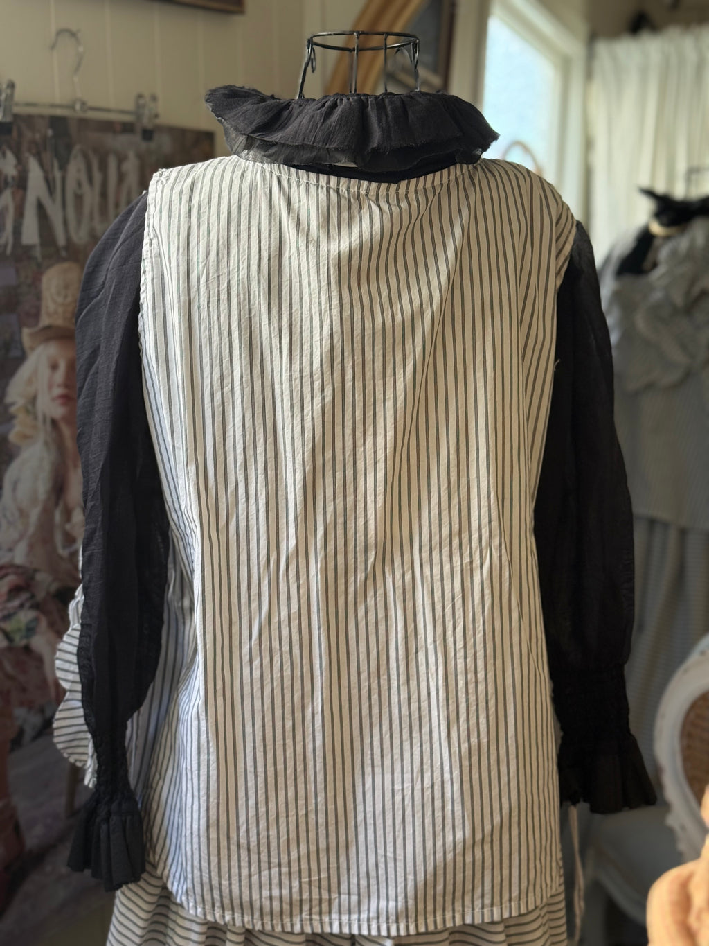  Krista Larson Hibiscus cami striped cotton black/white O/S - Stay Wild Collective  Shirts & Tops
