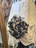  Krista Larson flower pin black/white - Stay Wild Collective  broach