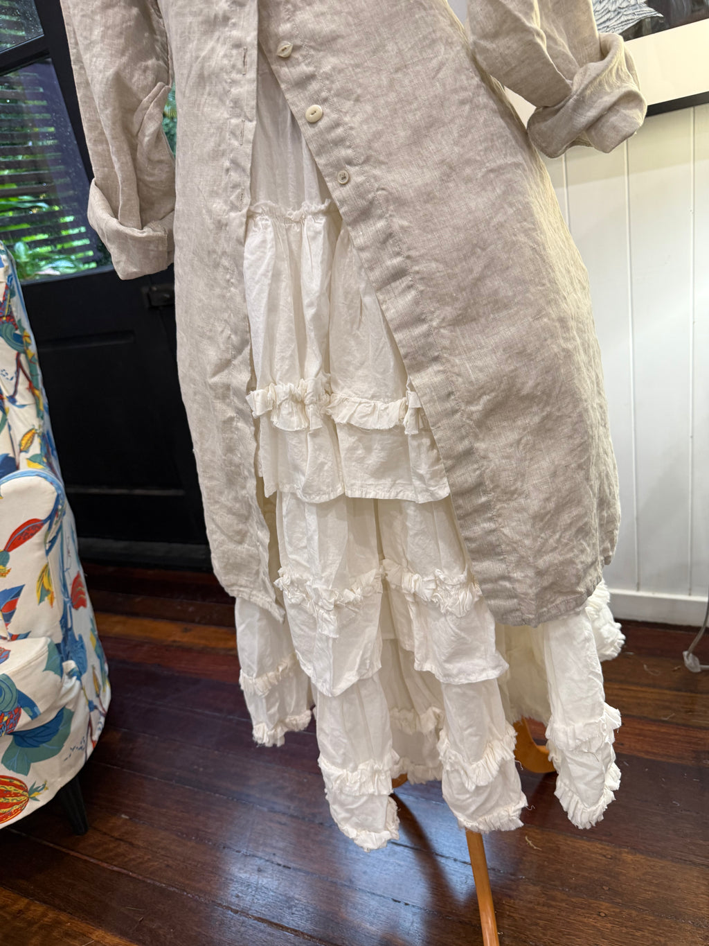  Krista Larson long weekender shirt natural linen - Stay Wild Collective  