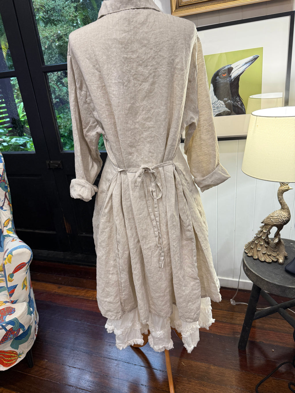 Krista Larson long weekender shirt natural linen - Stay Wild Collective  