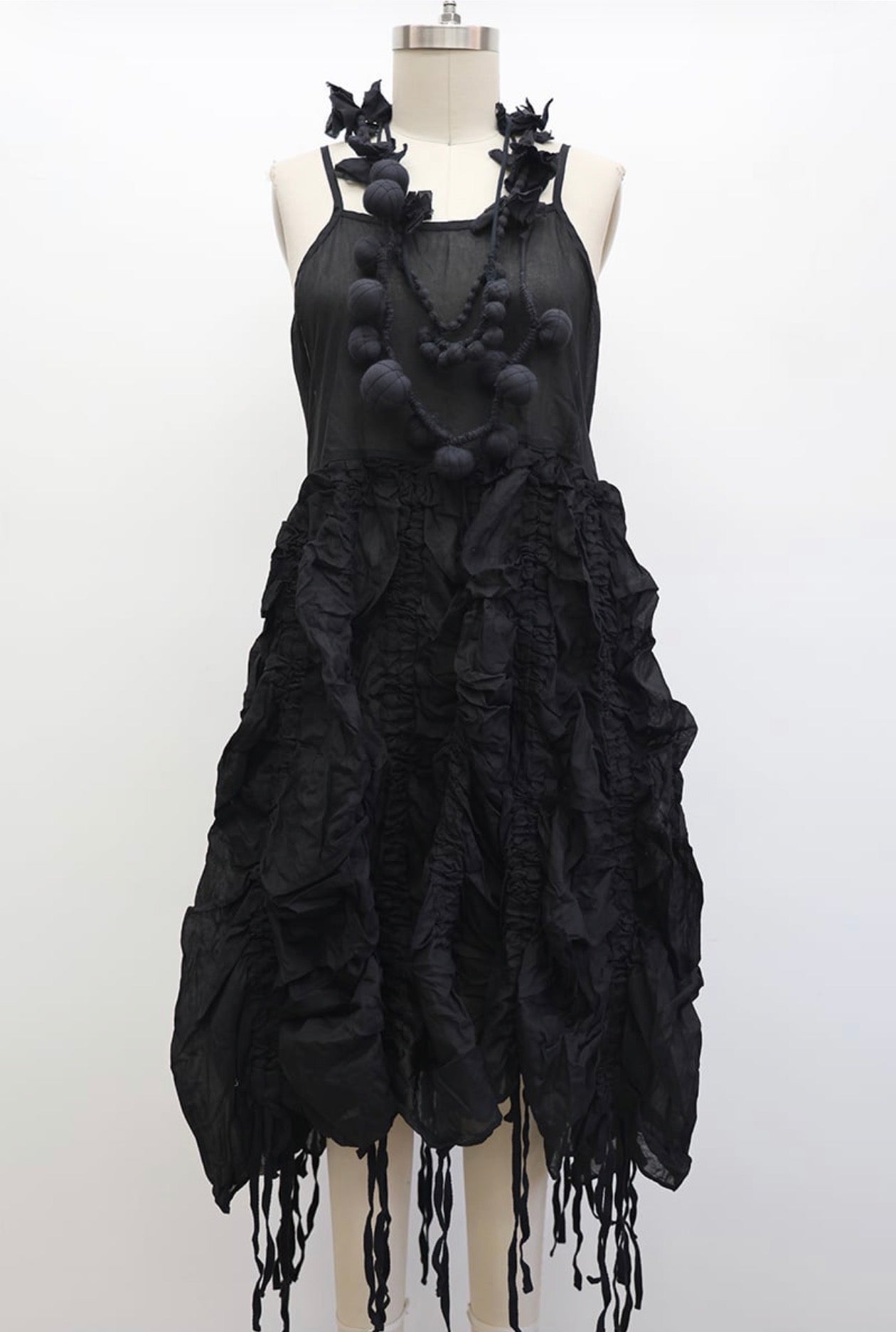  Krista Larson parachute slip dress black cotton organdy - Stay Wild Collective  