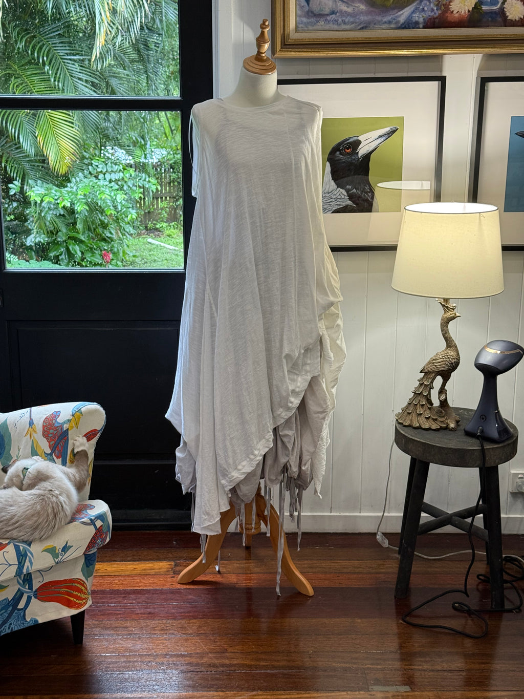  Krista Larson parachute slip dress black cotton voile washed grey - Stay Wild Collective  
