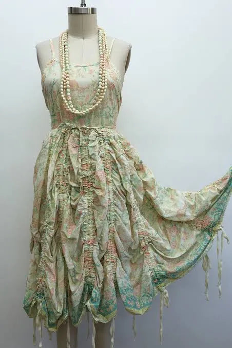 Krista Larson parachute slip dress peach bird - Stay Wild Collective  