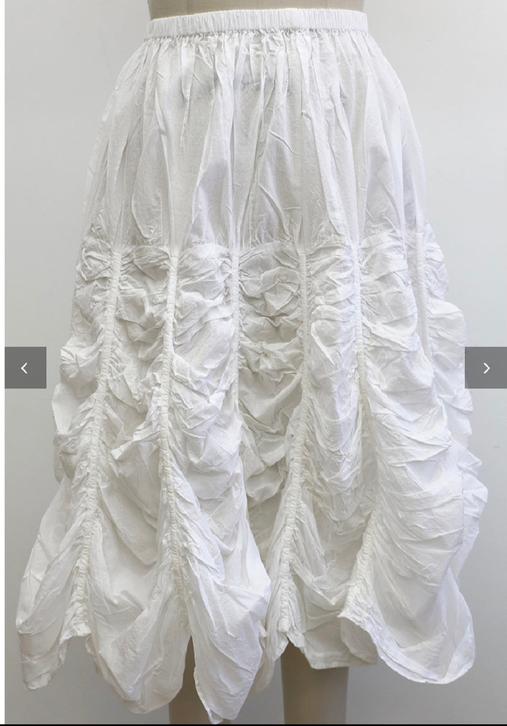  Krista Larson ruched skirt white cotton voile - Stay Wild Collective  