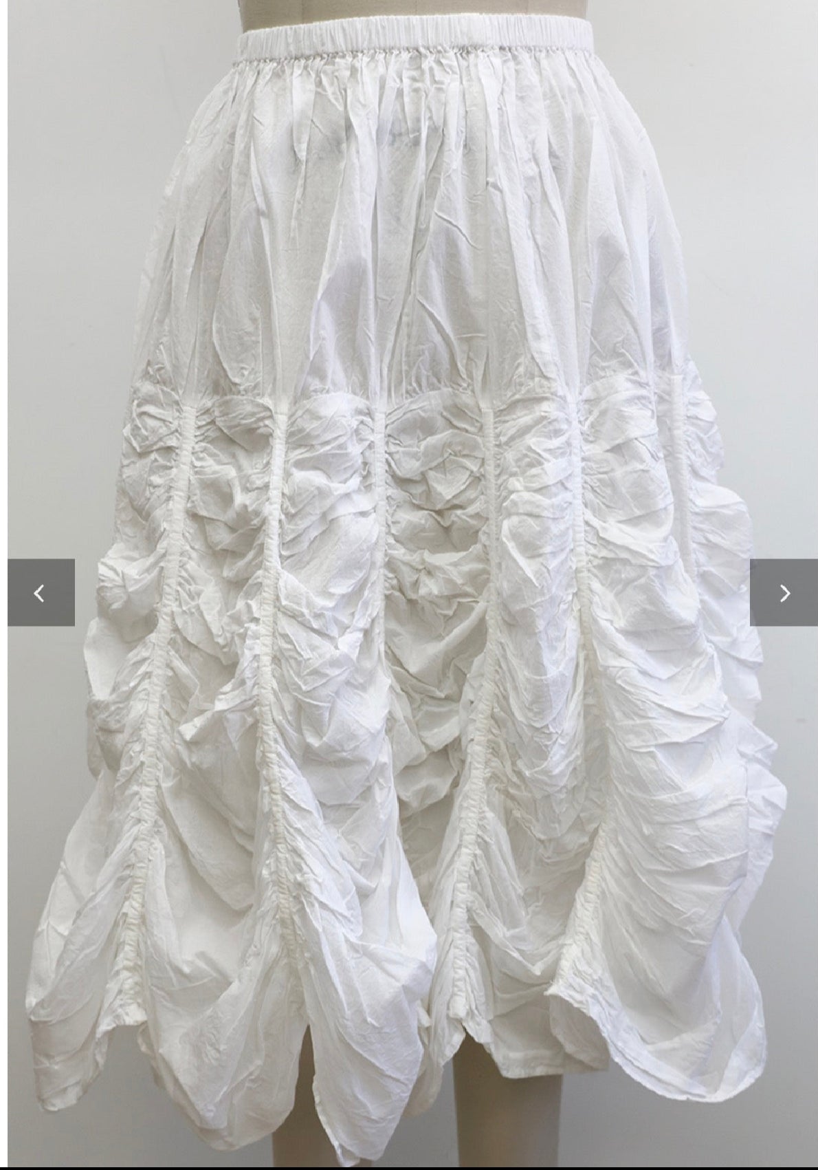  Krista Larson ruched skirt white cotton voile - Stay Wild Collective  