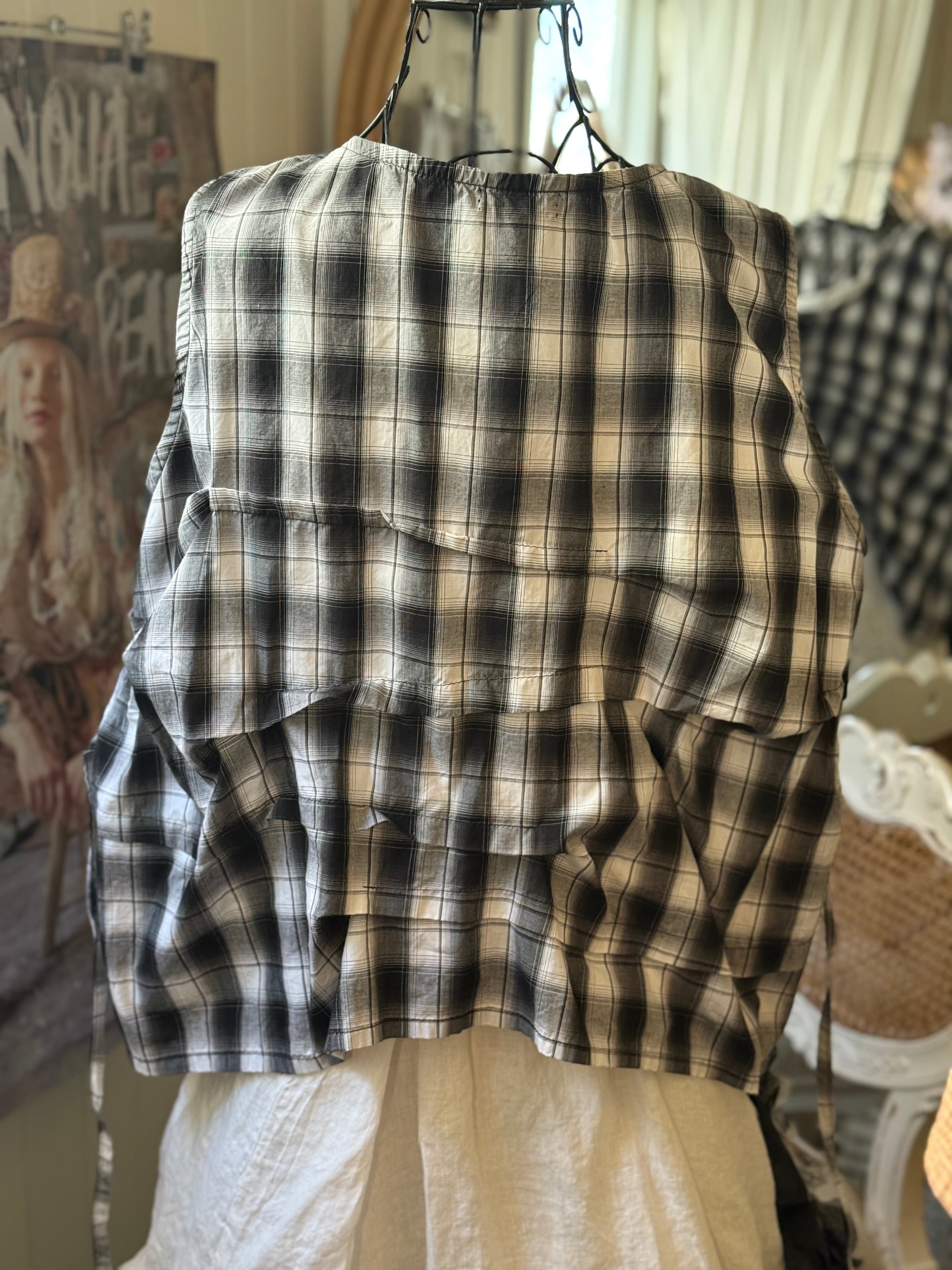  Krista Larson smashed cami Black Plaid O/S - Stay Wild Collective  Tops