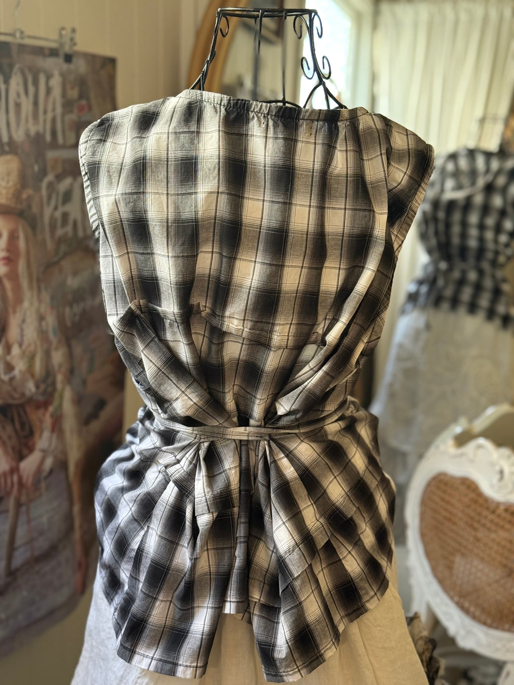  Krista Larson smashed cami Black Plaid O/S - Stay Wild Collective  Tops