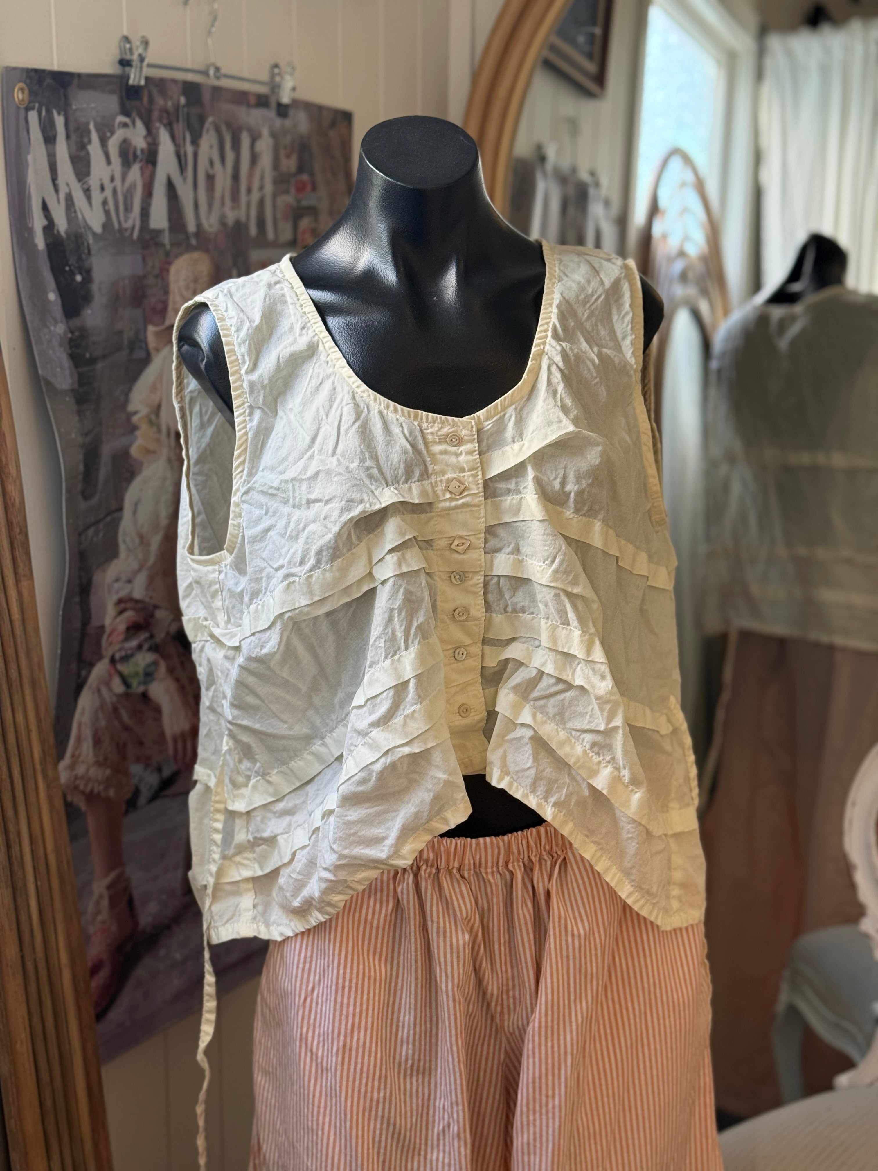  Krista Larson smashed cami cream cotton voile O/S - Stay Wild Collective  Shirts & Tops
