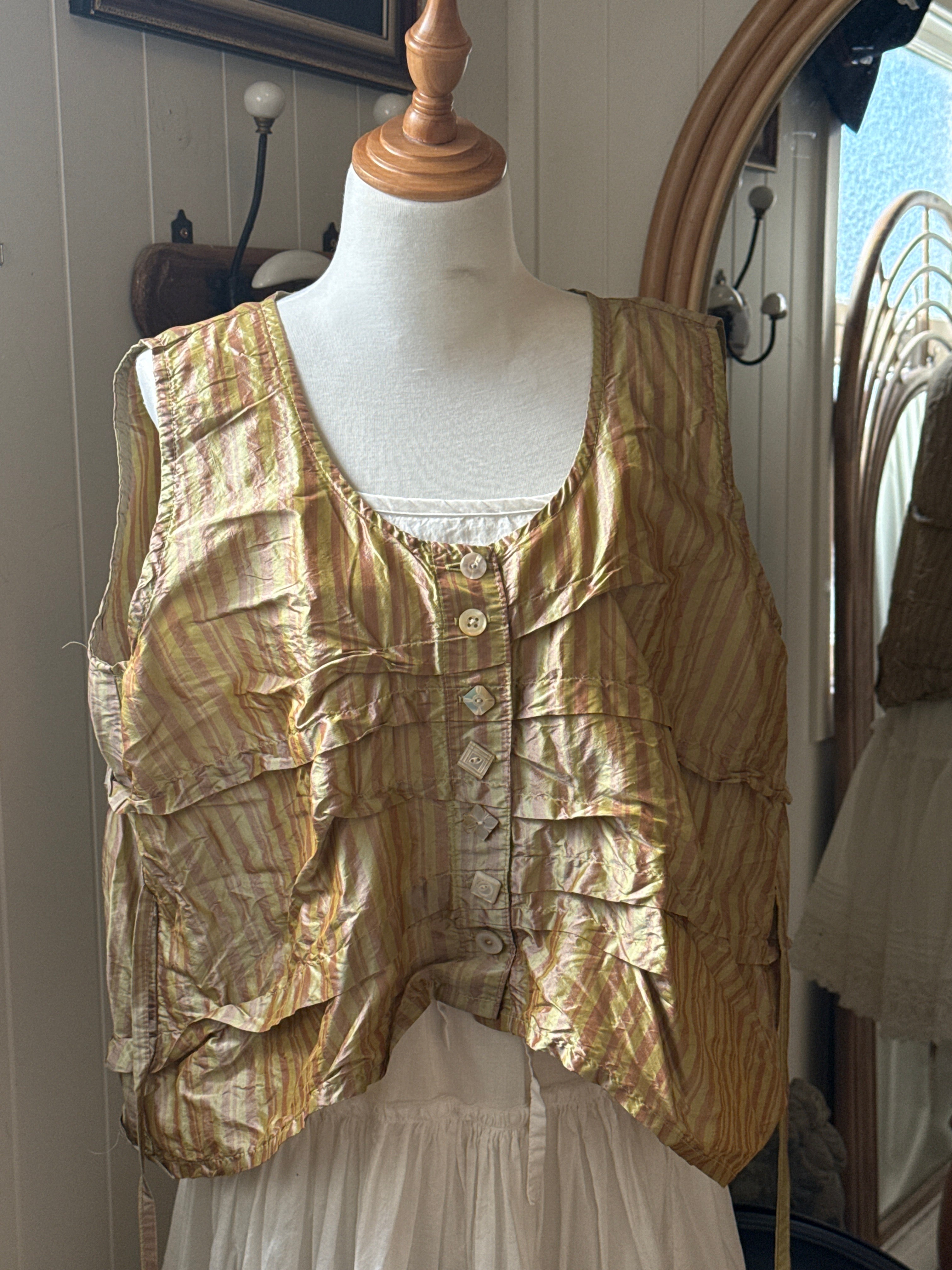 Shirts & Tops  Krista Larson smashed cami striped silk taffeta O/S - Stay Wild Collective  