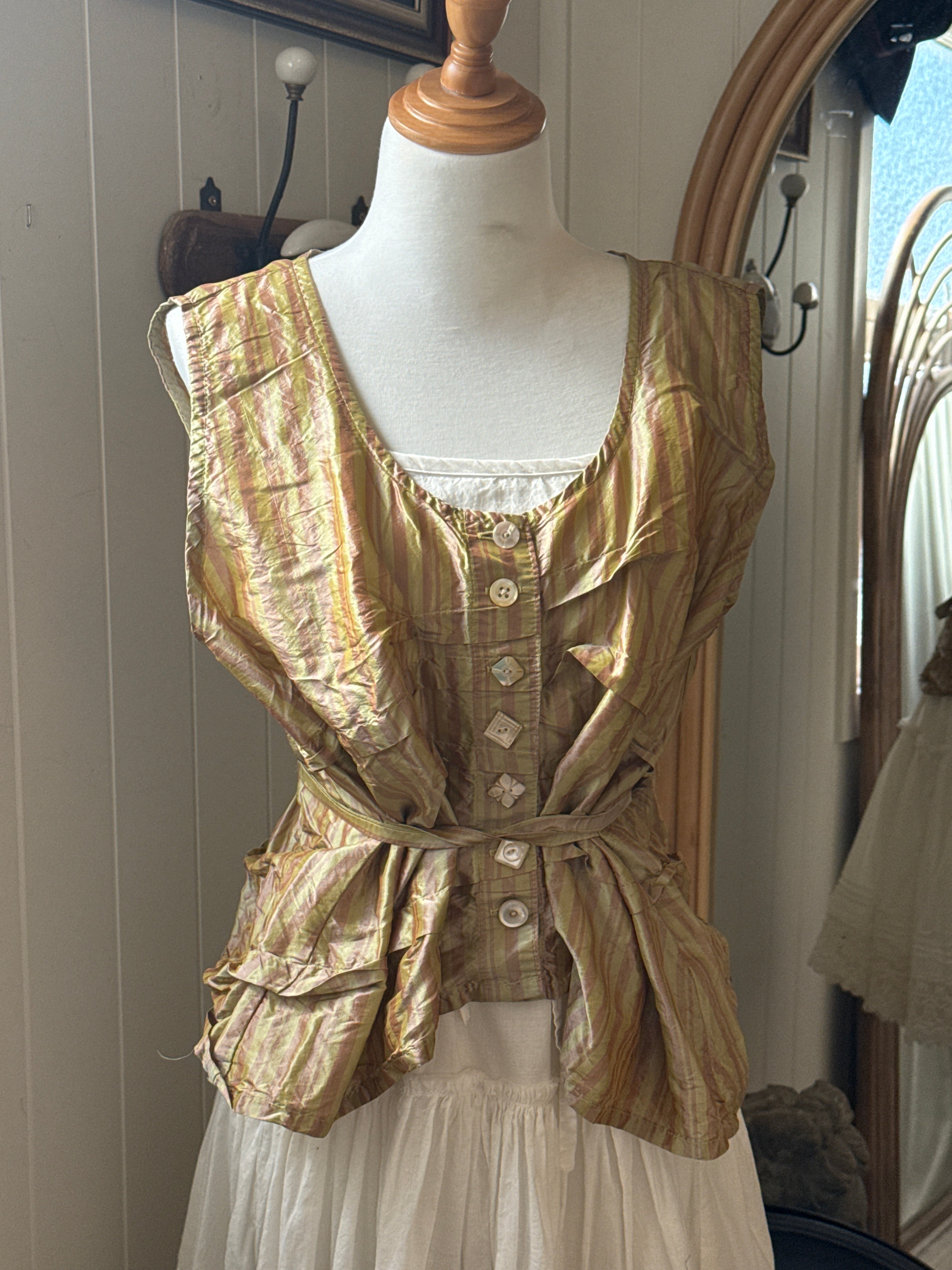 Shirts & Tops  Krista Larson smashed cami striped silk taffeta O/S - Stay Wild Collective  
