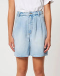 person wearing L Rollas Women's Horizon Short - Light Blue SALE - Stay Wild Collective  