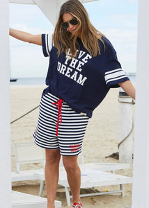 Hammil & Co Live The Dream Retro Tee Navy