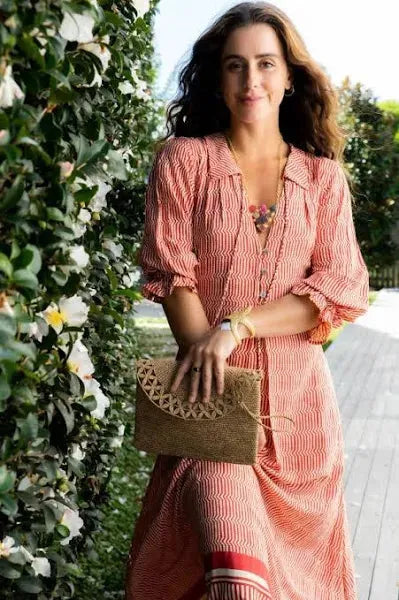 Ladli Helen dress midi red print A - Stay Wild Collective  dress