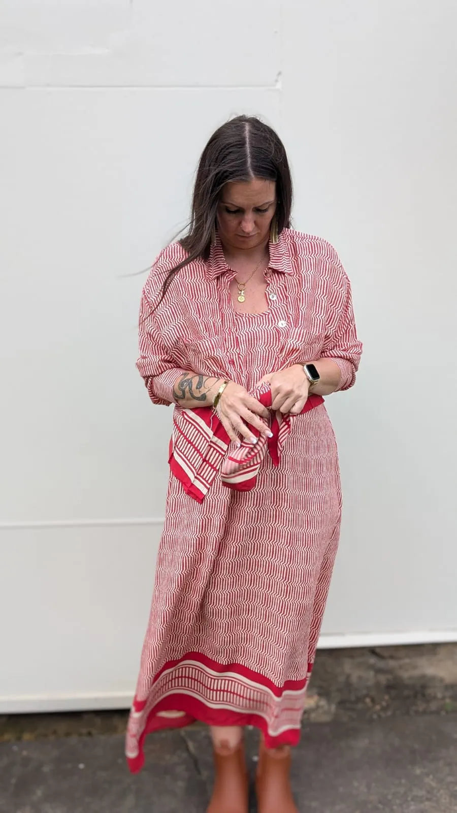 Ladli Lejardin Boyfriend Shirt Red - Stay Wild Collective  Top