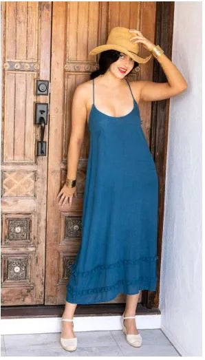 Ladli Poppy Midi Dress | Sapphire Blue - Stay Wild Collective  Dresses
