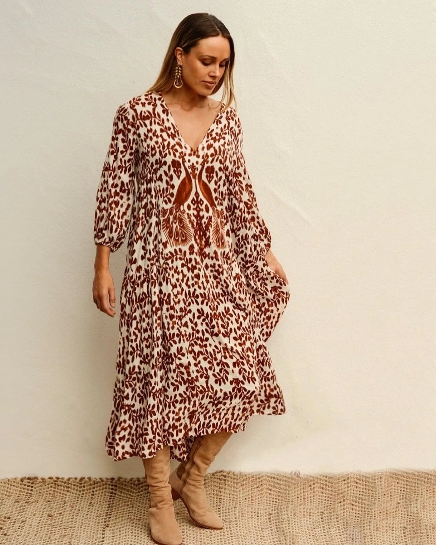 Ladli Samode Dress | Cognac - Stay Wild Collective  Dresses