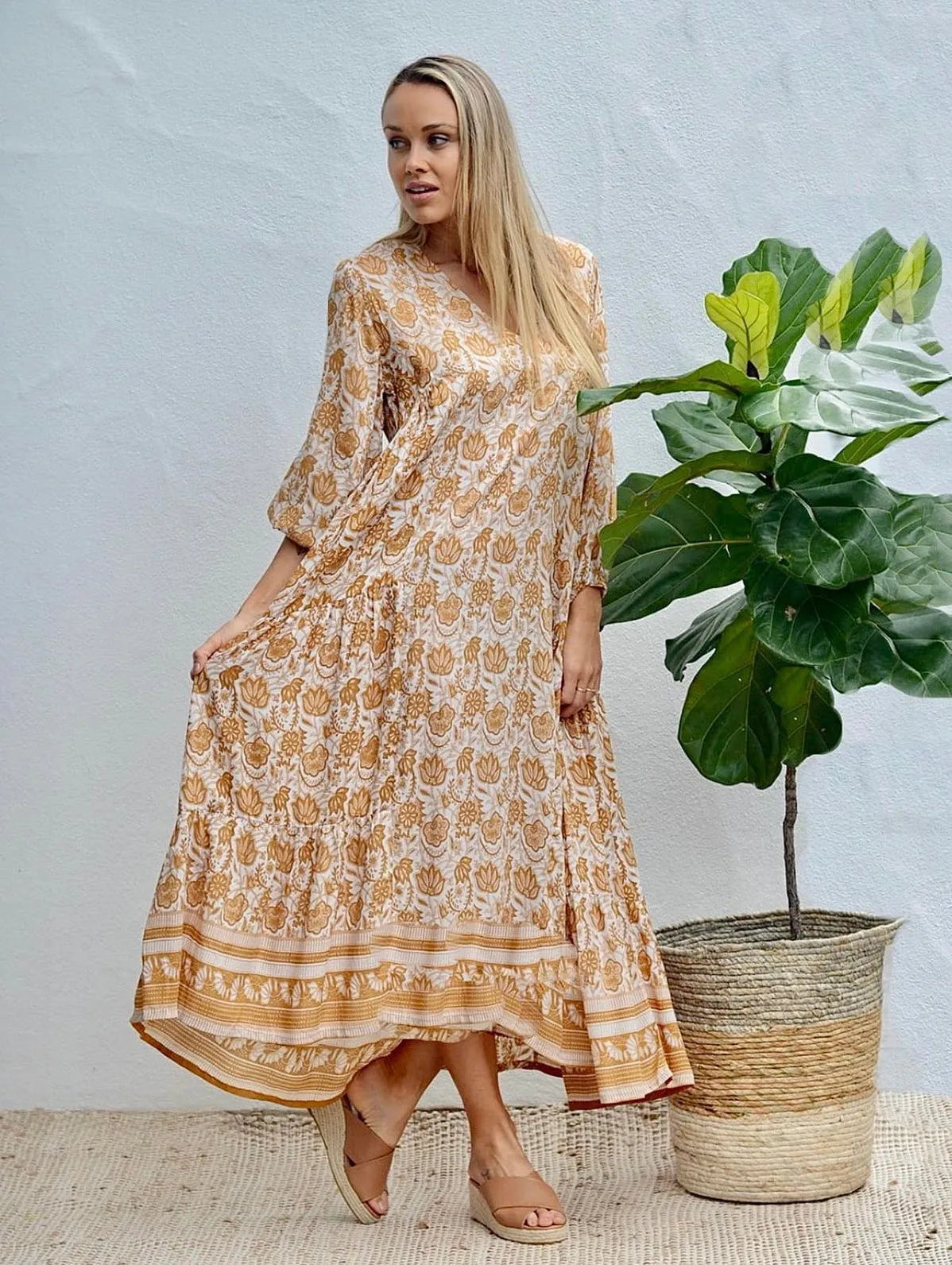 Ladli Samode Dress | Print chai wildflower cotton voile - Stay Wild Collective  Dresses