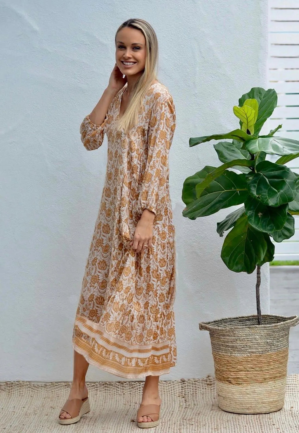 Ladli Samode Dress | Print chai wildflower cotton voile - Stay Wild Collective  Dresses