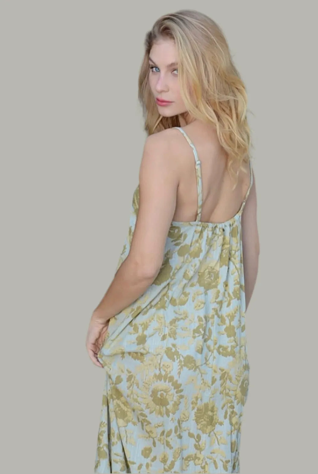 person wearing Ladli Slip Dress | blue and mint Cotton voile sale - Stay Wild Collective  Dresses