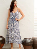 person wearing Ladli Slip Midi Dress | Jaipur Sapphire Cotton and ruby red cotton/voile sale - Stay Wild Collective  Dresses