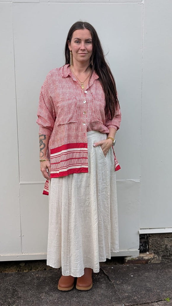 Ladli Lejardin Boyfriend Shirt Red - Stay Wild Collective  Top