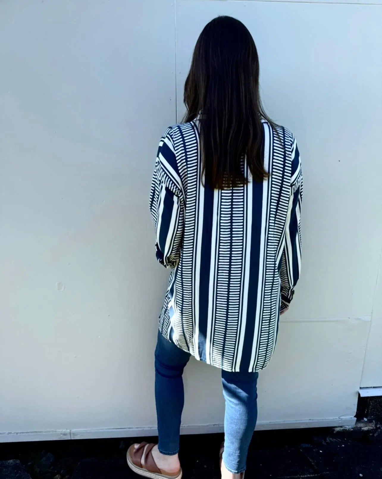 Ladli boy friend shirt blue /red stripe one size - Stay Wild Collective  Top