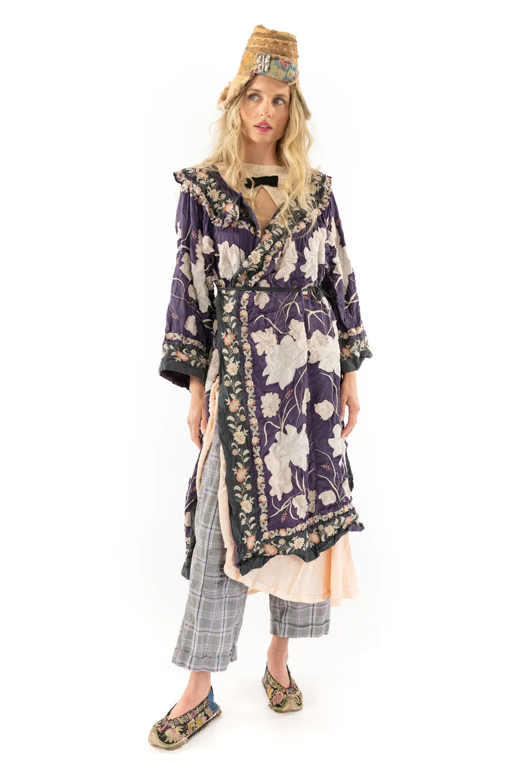 Floral Appliqué Danji Kimono Magnolia Pearl 591 enigma - Stay Wild Collective  Coats & Jackets