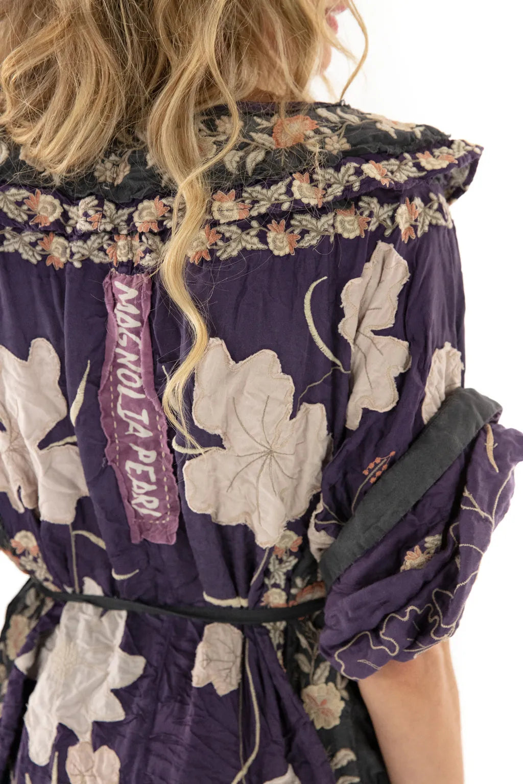 Floral Appliqué Danji Kimono Magnolia Pearl 591 enigma - Stay Wild Collective  Coats & Jackets