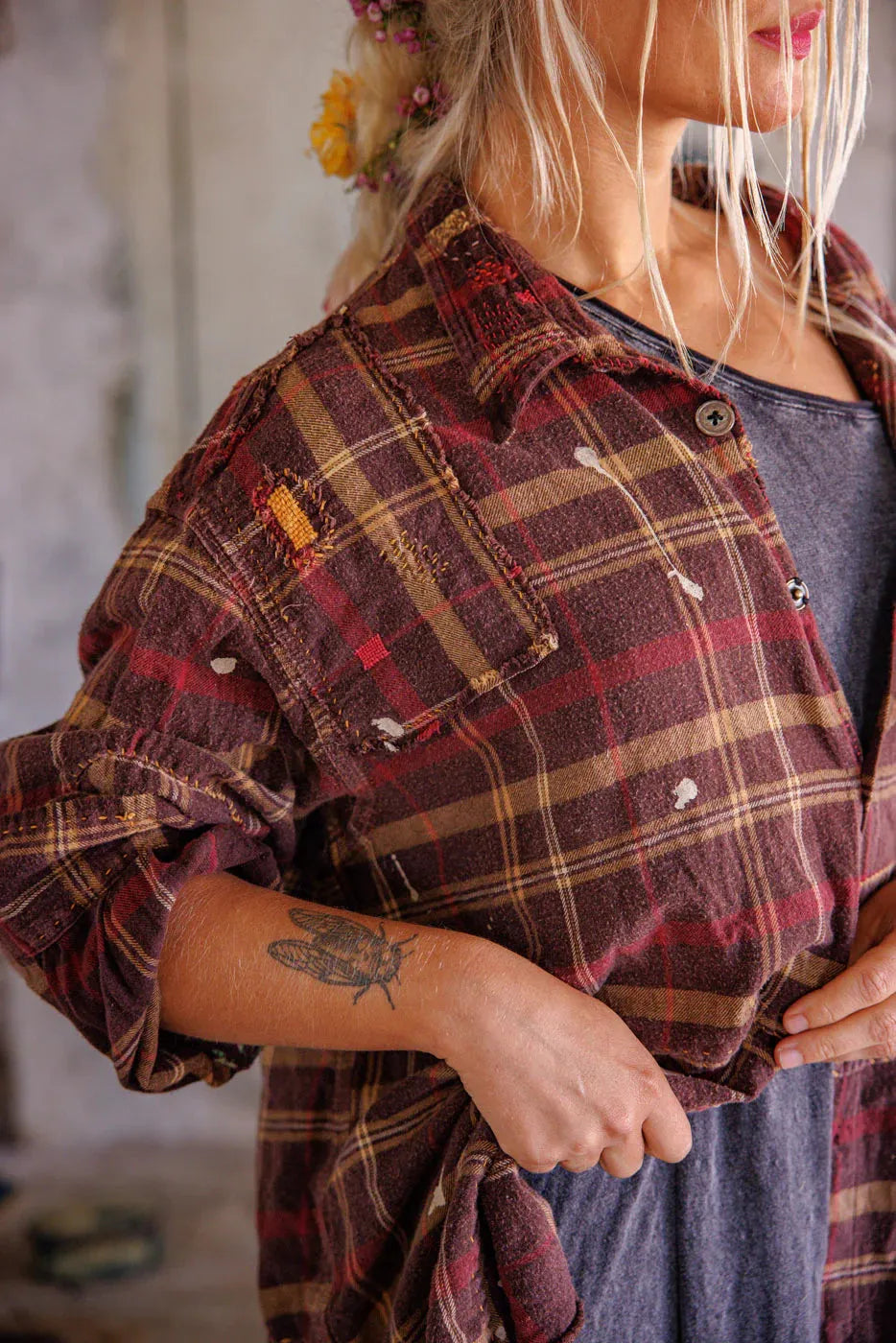 Magnolia Pearl Check Adison Workshirt TOP 1391-STMBL-OS - Stay Wild Collective  Magnolia pearl
