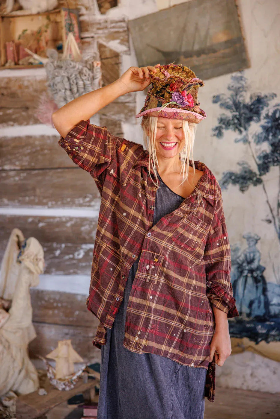 Magnolia Pearl Check Adison Workshirt TOP 1391-STMBL-OS - Stay Wild Collective  Magnolia pearl