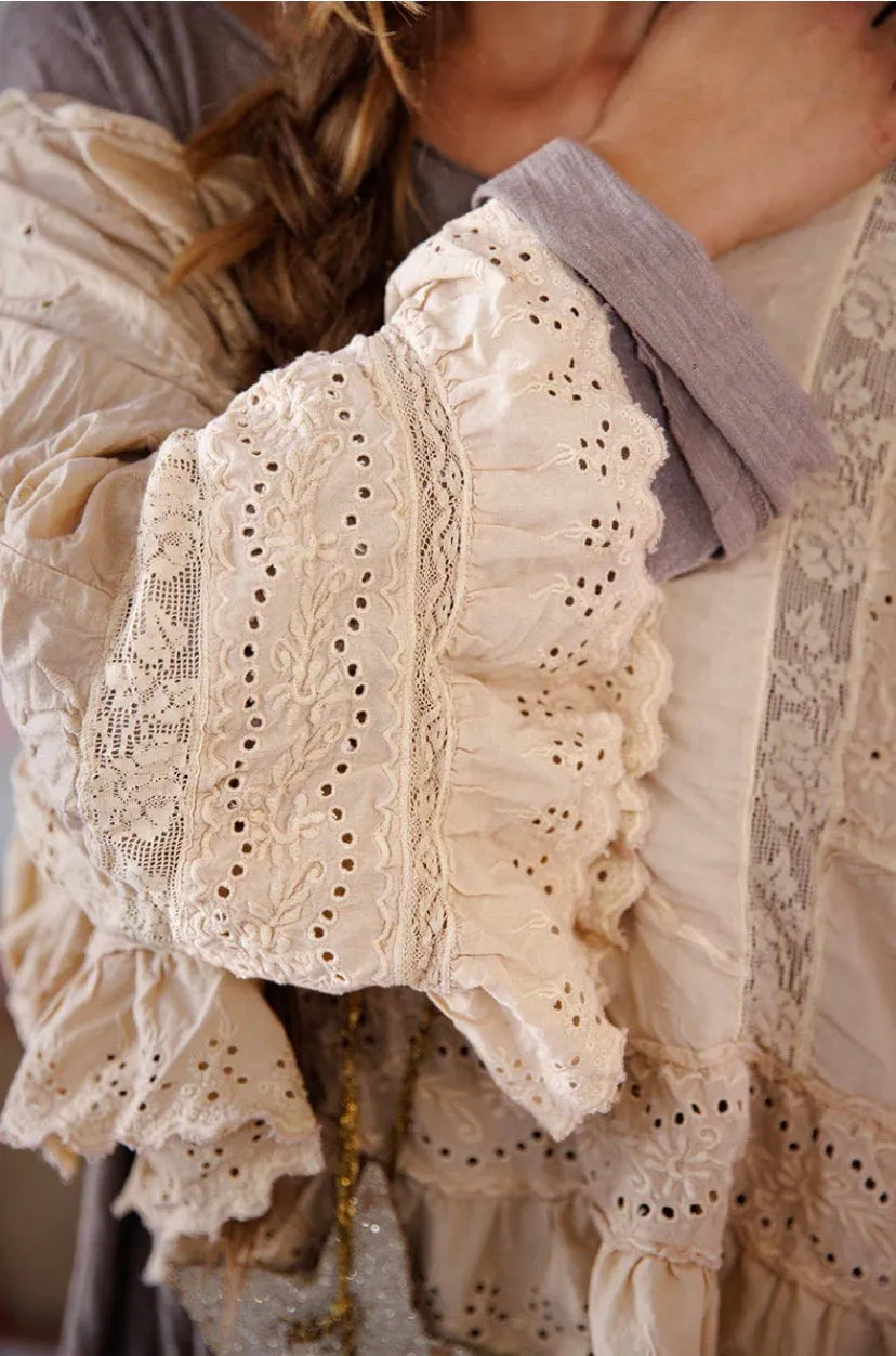 Magnolia Pearl Eyelet Rosemary Blouse TOP 2186-AGED-OS - Stay Wild Collective  Tops