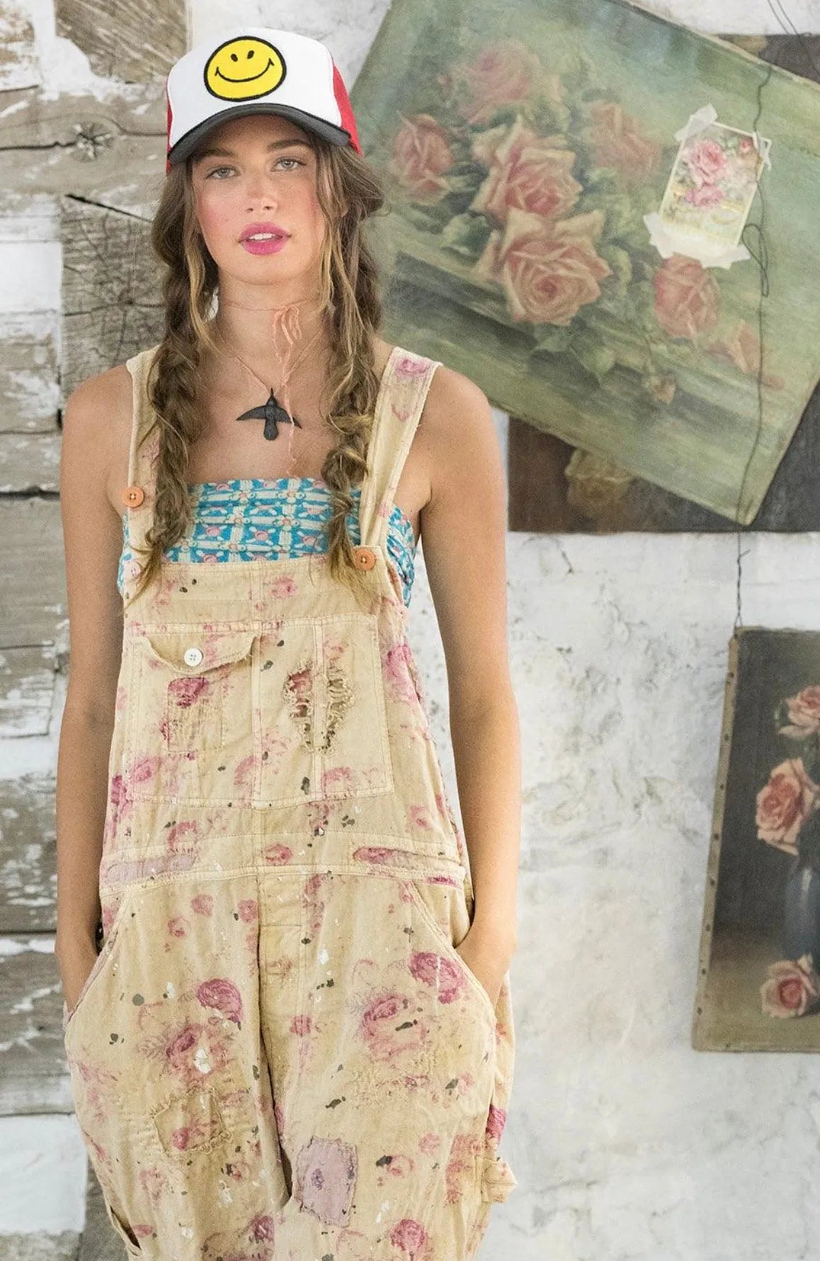 Magnolia Pearl Floral Print Overalls 060-ORCBM-OS - Stay Wild Collective  Overalls