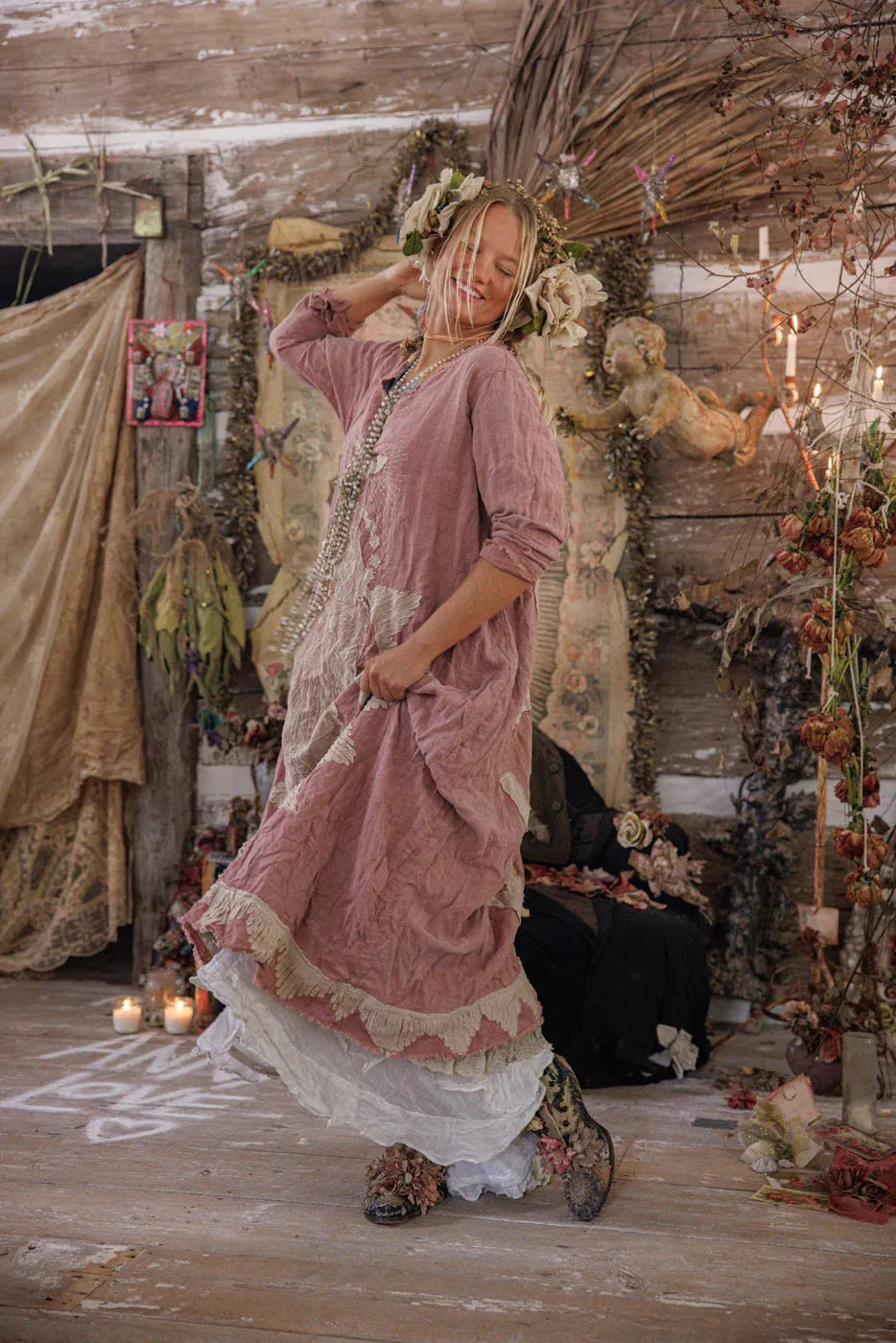 Magnolia Pearl Linen Queen of the Sea Dress 779-BISOU-OS - Stay Wild Collective  Dress